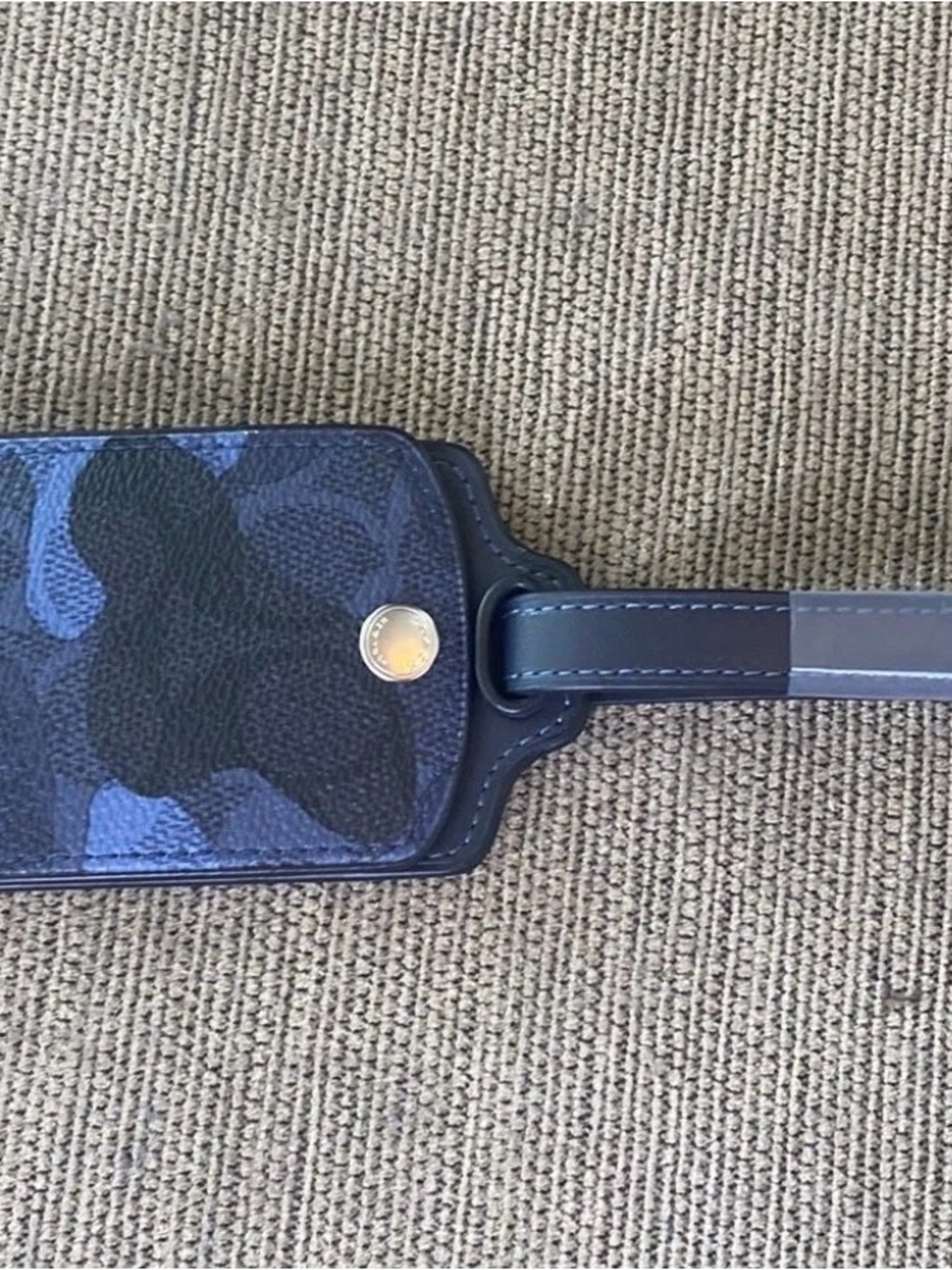 Coach Blue Camouflage Leather Luggage Tag